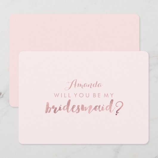 PixDezines Faux Roos Gold zal je zijn. bruidsmeisj Kaart (Voorkant / Achterkant)