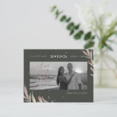 PixDezines Faux Roos Goud Bladgroen Opslaan Onze D Briefkaart (Staand voorkant)