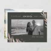 PixDezines Faux Roos Goud Bladgroen Opslaan Onze D Briefkaart (Voorkant / Achterkant)