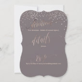 PixDezines Faux Roos Goud Confetti Wedding+RSVP Kaart (Achterkant)