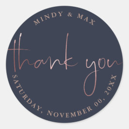 PixDezines FAUX ROOS GOUD DANK U | DIY KLEUR Ronde Sticker