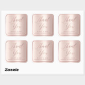 PixDezines FAUX ROOS GOUD DANK U, MODERN SCRIPT Vierkante Sticker (Vel)