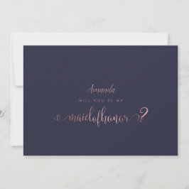 PixDezines Faux Roos Goud Maid of Honor Kaart