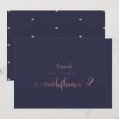 PixDezines Faux Roos Goud Maid of Honor Kaart (Voorkant / Achterkant)