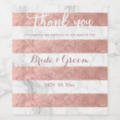 PixDezines Faux Roos Goud/Marmer Strepen Wijn Etiket (Enkel label)