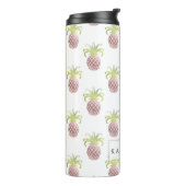 PixDezines Faux Roos Gouden Ananas Thermosbeker (Gedraaid links)