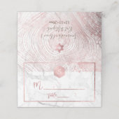 PixDezines Faux Roos Gouden boomringen + Marmer Plaatskaartje (Buitenkant ongevouwen)