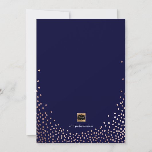 PixDezines Faux Roos Gouden Confetti/Hart/Opslagda Save The Date (Achterkant)