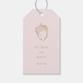 PixDezines Faux Roos Gouden Eikel/Roze DIY Bckgrnd Cadeaulabel (Voorkant)