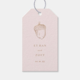 PixDezines Faux Roos Gouden Eikel/Roze DIY Bckgrnd Cadeaulabel