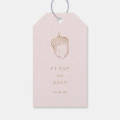 PixDezines Faux Roos Gouden Eikel/Roze DIY Bckgrnd Cadeaulabel (Achterkant)