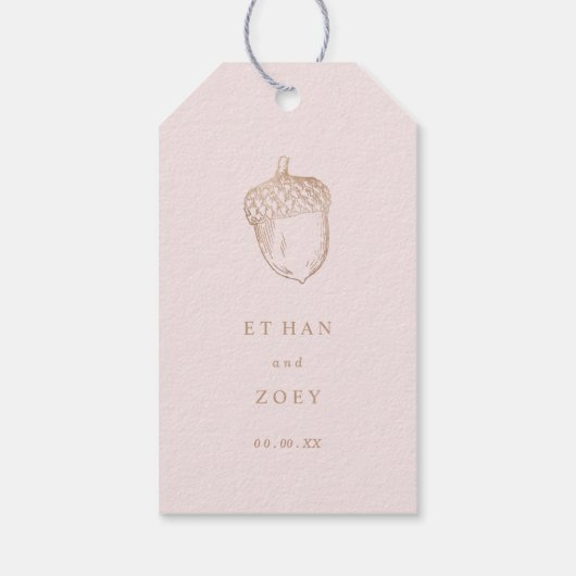 PixDezines Faux Roos Gouden Eikel/Roze DIY Bckgrnd Cadeaulabel (Achterkant)