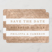 PixDezines Faux Roos Gouden Strepen/datum opslaan Save The Date (Voorkant / Achterkant)