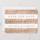 PixDezines Faux Roos Gouden Strepen/datum opslaan Save The Date (Voorkant)