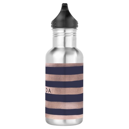 PixDezines faux roos gouden strepen/verstelbaar Waterfles (Rechts)