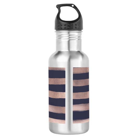 PixDezines faux roos gouden strepen/verstelbaar Waterfles (Achterkant)