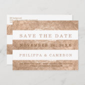 PixDezines Faux Roos Goudfolie/bewaardatum Aankondigingskaart (Voorkant / Achterkant)