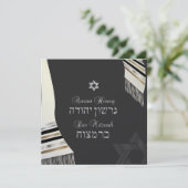 PixDezines faux silk tallit mitzvah black+Silver Kaart (Staand voorkant)