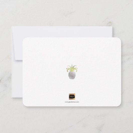 PixDezines Faux Silver Ananas/bewaar onze datum Save The Date (Achterkant)