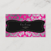PixDezines FAUX SILVER BAROQUE DAMASK/DIY-kleur Visitekaartje (Voorkant)