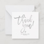 PixDezines Faux Silver Brush Dank u Notitiekaartje (Voorkant)