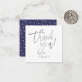 PixDezines Faux Silver Brush Dank u Notitiekaartje (Voorkant / Achterkant in situ)