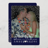PixDezines Faux Silver Confetti/Hart/Opslagdatum Save The Date (Voorkant / Achterkant)