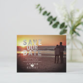 PixDezines Faux Silver De datum opslaan Aankondigingskaart (Staand voorkant)