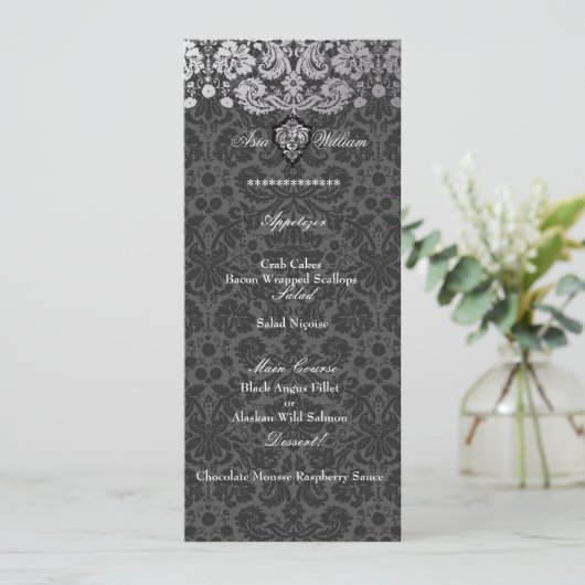 PixDezines faux Silver/DIY background/lemon Menu (Staand voorkant)
