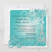 PixDezines Faux Silver Eiffel Tower/Blauwgroen Kaart (Achterkant)