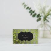PixDezines faux Silver Flora damask/diy color Visitekaartje (Staand voorkant)