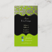 PixDezines faux Silver Flora damask/diy color Visitekaartje (Achterkant)