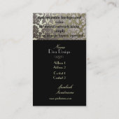 PixDezines faux Silver Flora damask/diy color Visitekaartje (Achterkant)