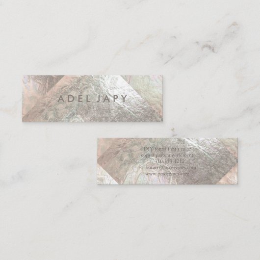 PixDezines Faux Silver Foil Tiles Mini Visitekaartje (Voorkant / Achterkant)
