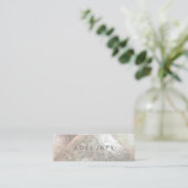 PixDezines Faux Silver Foil Tiles Mini Visitekaartje (Staand voorkant)