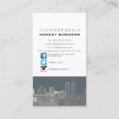 PixDezines Faux Silver NYC Skyline/DIY background Visitekaartje (Achterkant)