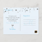 PixDezines Faux Silver Stars/Birth Announce Aankondigingskaart (Achterkant)