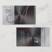 PixDezines faux steel bord/DIY lettertypen Visitekaartje (Voorkant / Achterkant)