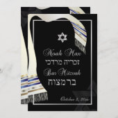 PixDezines faux white silk blue gold silver tallit Kaart (Voorkant / Achterkant)
