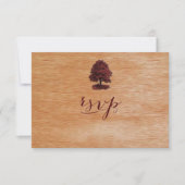 PixDezines faux wood veneer+oak tree RSVP Kaartje (Voorkant)