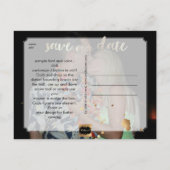 PixDezines faux zilver/datum opslaan/doe-het-zelf Aankondigingskaart (Achterkant)