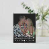 PixDezines faux zilver/datum opslaan/doe-het-zelf Aankondigingskaart (Staand voorkant)