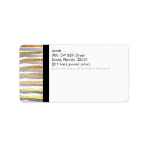 PixDezines faux zilver + goud folie strepen Etiket