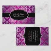 PixDezines Faux Zilver Josephine Damask/DIY kleur Visitekaartje (Voorkant / Achterkant)