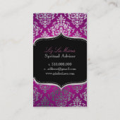 PixDezines Faux Zilver Josephine Damask/DIY kleur Visitekaartje (Achterkant)