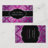 PixDezines Faux Zilver Josephine Damask/DIY kleur Visitekaartje (Voorkant / Achterkant)