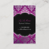 PixDezines Faux Zilver Josephine Damask/DIY kleur Visitekaartje (Achterkant)