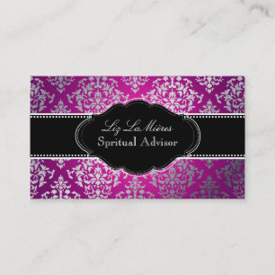 PixDezines Faux Zilver Josephine Damask/DIY kleur Visitekaartje