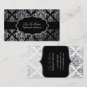 PixDezines Faux Zilver Josephine Damask/DIY kleur Visitekaartje (Voorkant / Achterkant)