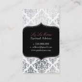 PixDezines Faux Zilver Josephine Damask/DIY kleur Visitekaartje (Achterkant)